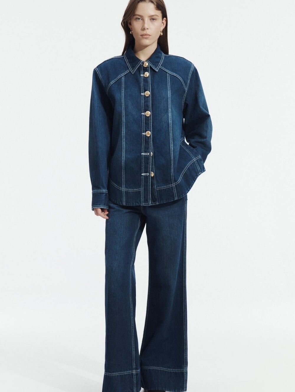 AJE Rylee Denim Shirt - Picture 2 of 14